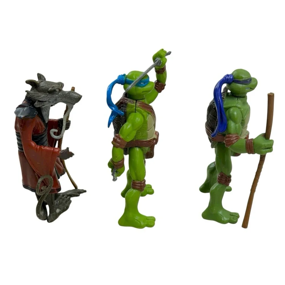 Vintage 2006 TMNT Movie Mini Action Figure Complete Lot‎ Turtles & Splinter 2.5